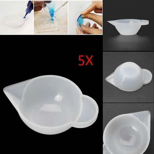 Imagen 1 de 7 de Set X5 Tazas Vaso Silicona Dosificador Vertidor Para Resina