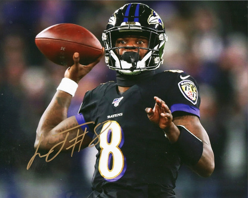 Autógrafo Lamar Jackson Foto 8 X 10 Coa 