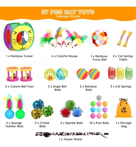 Cat Toys Kaqinu, 37 Unidades Interactivas Para Gatitos De In