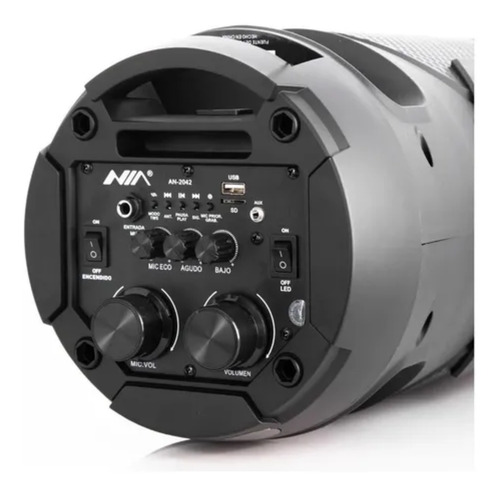 Imagen 2 de 2 de Bocina NIA AN-2042 con bluetooth negra