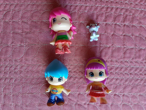 3 Pinypon De 7cms Con Vaquita De Mascota (Usado)