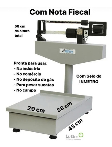 Imagem 3 de 9 de Balança Mecânica Para Deposito Até 150kg 100ch Welmy