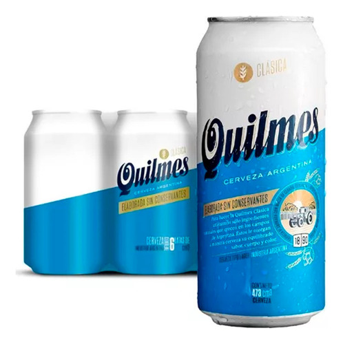 Cerveja Quilmes Argentina Pack 6 Latas 473 Ml Clássica Latão