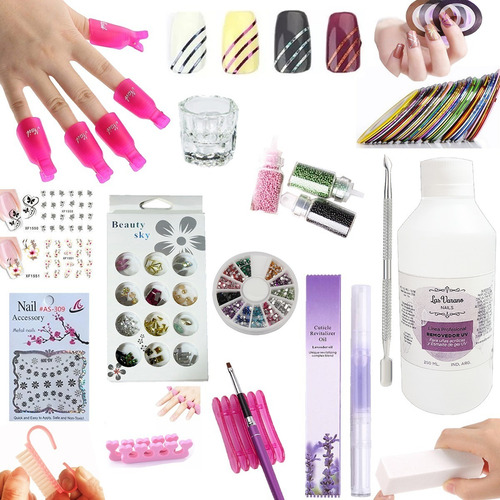 Kit Uñas Cabina Esmalte Semipermanente Decoracion Gel Uv