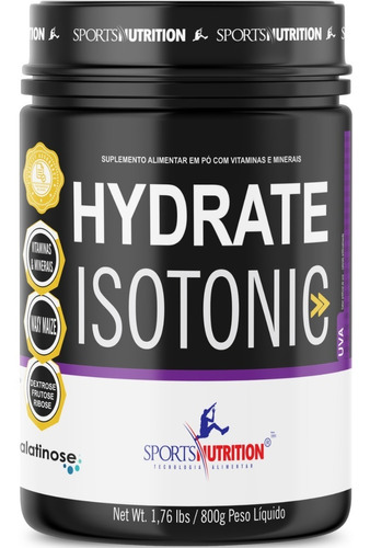 Hydrate Isotonic 850g Sports Nutrition Sabor Uva