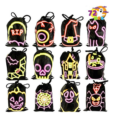 Joyin Con Cordón Para Halloween, 72 Unidades, Color Negro Br