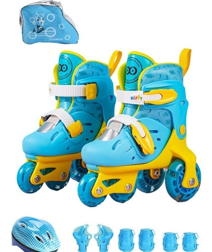 Patines Infantiles De 4 Ruedas Regulables + Ruedas Luminosas