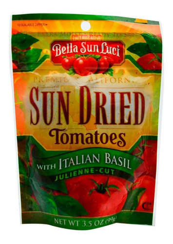 Tomate Deshidratado Bella Sun Luci Con Albahaca Italiana 99g