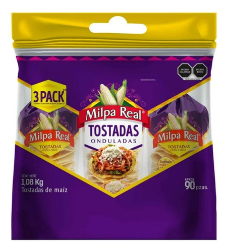 Tostadas Milpa Real Onduladas 3 Pzas De 360 G