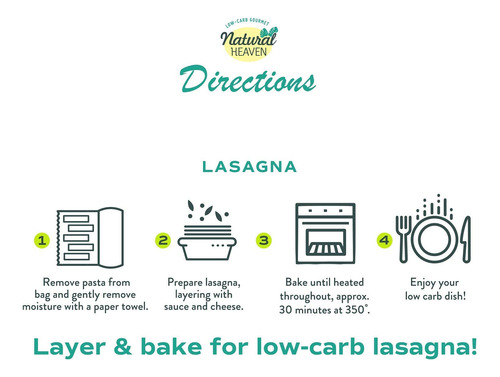 Pasta De Lasaña De Palmito Natural Heaven | Sin Gluten | 4 G