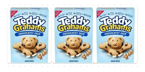 Teddy Grahams Chocolate Chip Graham Snacks, 283 G C/u (3 Pz)