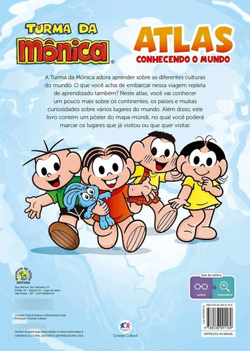 Livro Atlas Conhecendo O Mundo - Turma Da Mônica