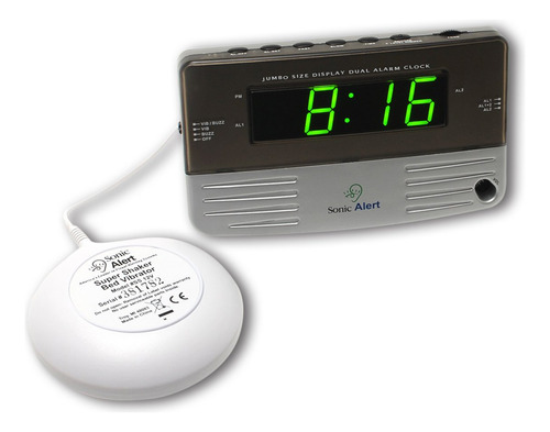 Reloj Despertador Viaje Sb200 Sonic Alert Vibracion Plastico