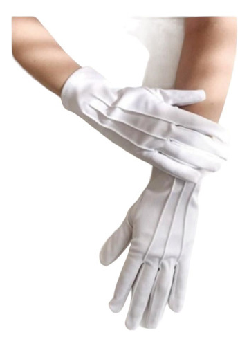 Guantes De Mimo Para Joyero O Disfraz De Tela Suaves Blancos