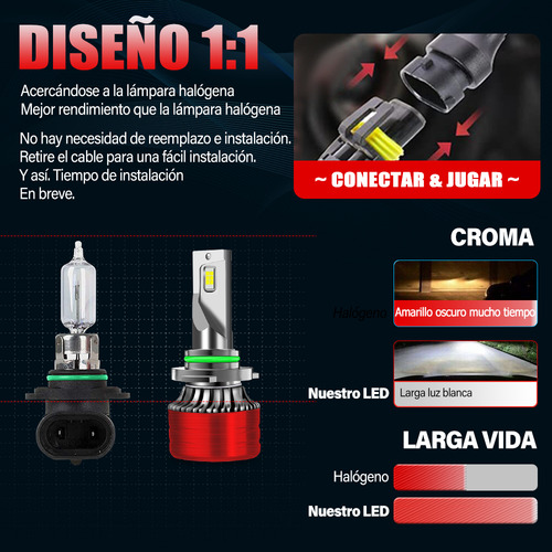 Kit De Focos Led Luz Alta Y Baja 100w 36000lm Para Toyota Camry 2002-2006