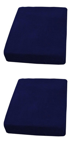 2pcs 1 Seater Sofá Elástico Azul Futon Asiento Banco