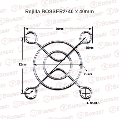 Imagen 3 de 6 de Pack X 10 Rejilla Metalica Bosser Para Cooler De 40x40mm