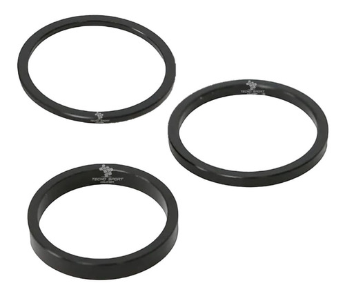 Espaciador Tenedor Bicicleta Aluminio Kit 3 Pcs Suspensión Color Negro