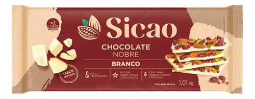 Chocolate Sicao Gold Barra 1,01kg Branco