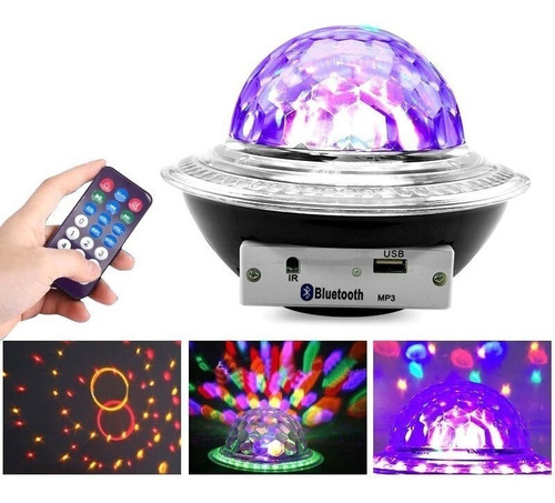 Luz De Festa Bola Maluca Som Bluetooth De Led Rgb Colorido