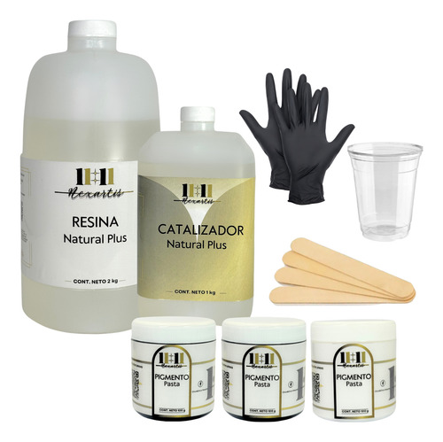 Kit Basico De Resina Epóxica Para Marmoleado Once y Once 3kg Color Transparente