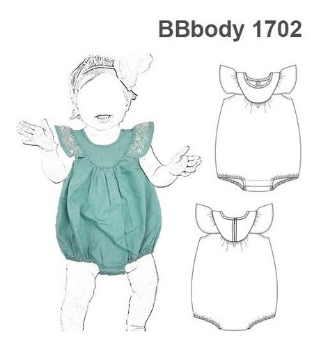 ( Moldes De Ropa)  Body Enterito Bebe 1702