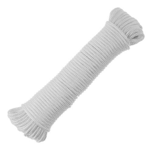 Soga Trenzada De Poliéster Blanca De 5 Mm X 100 Mts