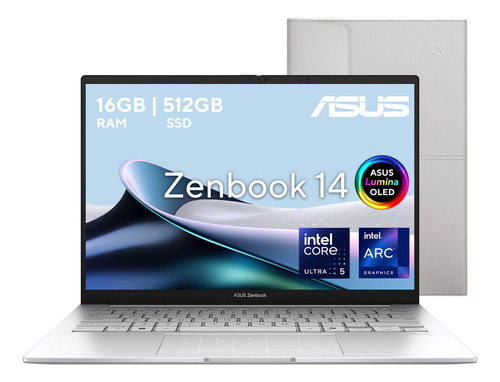 Laptop Asus Zenbook 14 Ux34 Intel Core Ultra 5 16gb 512gb Plateado