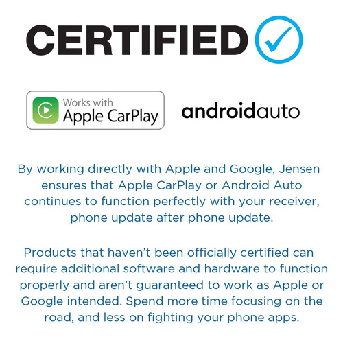 Jensen J1ca7 7 Pulgadas Certificado Apple Carplay Android Au