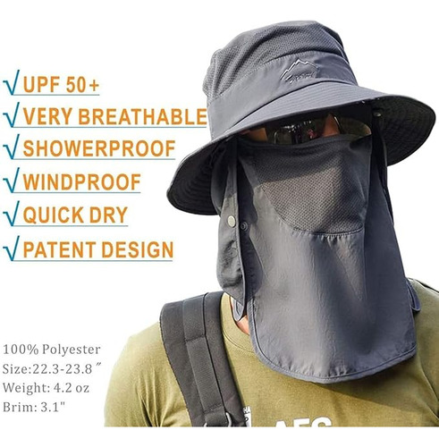 Practico Sombrero Para Acampar Unisex Senderismo Multiusos