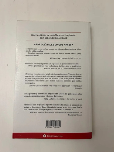 Libro Empieza Con El Porqué, De Simon Sinek