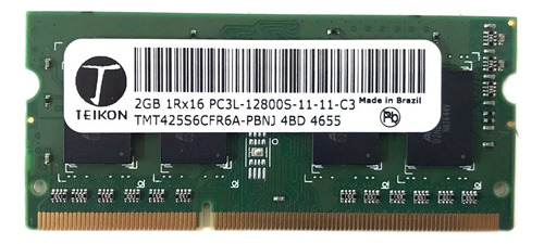 Memoria Teikon Ddr3 2gb Pc3l-12800s 1rx16 Notebook 1.35v (Usado)