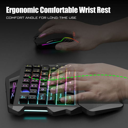 Teclado Inalámbrico Para Juegos Con Una Mano Teclado Portáti