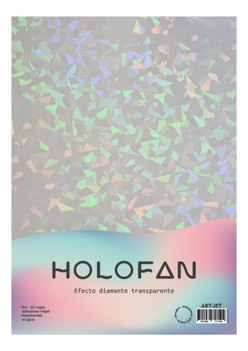 Holofan Art-jet Adhesivo Diamante Transparente A4 X 10 Hojas