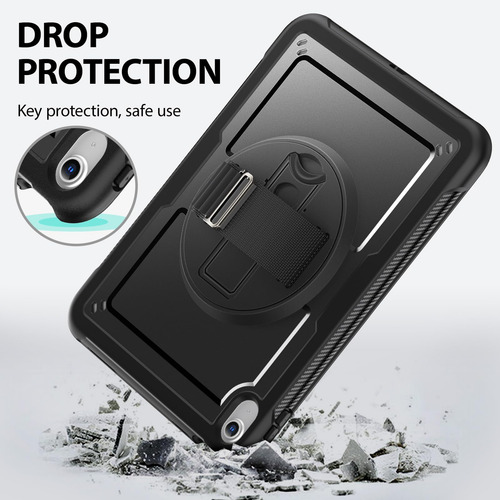 Funda Para Ipad A16 11 10.9 Pulgadas Negra Con Protector Negro