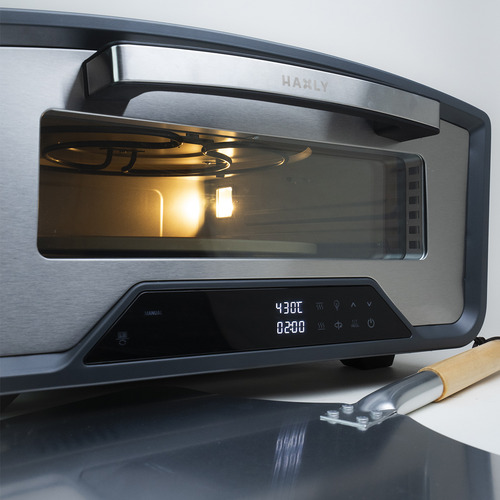 Horno Pizzero Electrico Haxly Il Forno Resistencia Ipx4 430° Hasta 16'' Con Ventana Luz Led 2600w 20a + Pala Aluminio Con Mango Desmontable