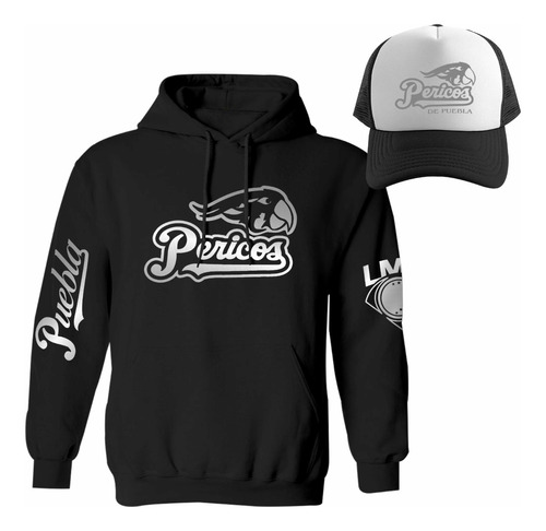 Kit De Sudadera + Gorra Modelo Pericos De Puebla Silver