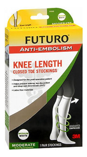 Medias Antiembolia Futuro De 3 M Hasta La Rodilla, Blancas (