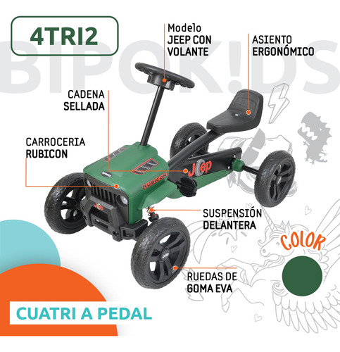 El Mejor Cuatriciclo A Pedal Que Existe Verde