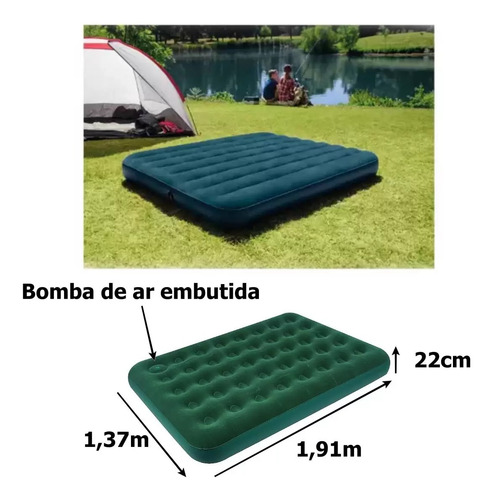 Colchão Inflável De Ar Casal Bomba Inflador Pé Camping Kala