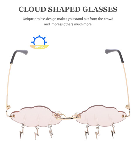 Gafas De Sol Con Forma De Nube Irregular, Gafas De Sol Sin M