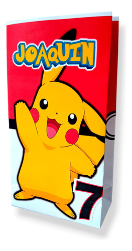 15 Bolsitas Para Sorpresitas Pokemon Y Cartel Feliz Cumple