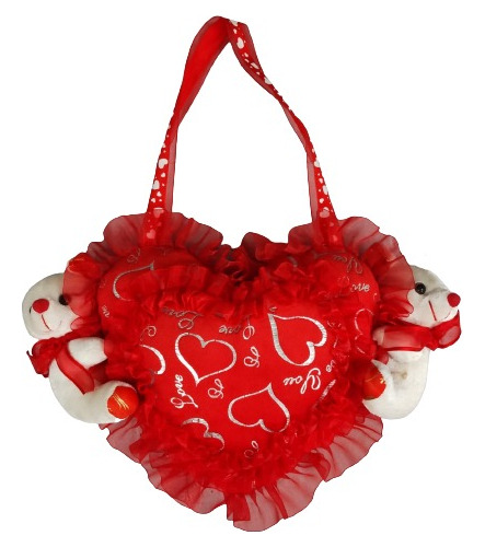 Peluche Colgante Corazón Con Ositos 40 Cm