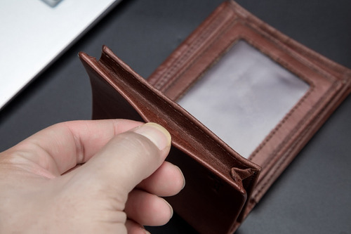 Imagen 8 de 10 de Cartera Plegable De Piel Genuina Gran Capacidad Para Hombre