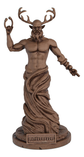 Estatua Deus Cernuno Celta Wicca - Estatueta Cernunnos Cor Cor Madeira
