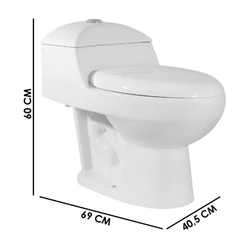 Wc One Piece Descarga Piso 30 Cms Lisboa Largo 69cm /dechaus
