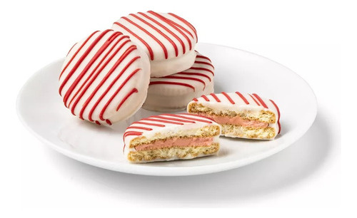 Galletas Sandwich Sabor Fresa Cubiertas De Fudge Blanco 180g