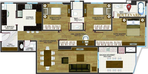 Imagem 8 de 9 de Apartamento No Ébano Residencial, Com 3 Dormitórios À Venda Por R$ 1.034.126 - Cristo Rei - Curitiba/pr - Ap0391