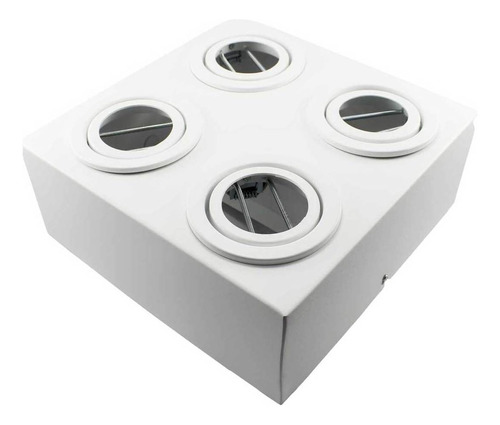 Iluminar Ambiente Spot Plafon Sobrepor Box Par20 Quadruplo Direcionável Branco