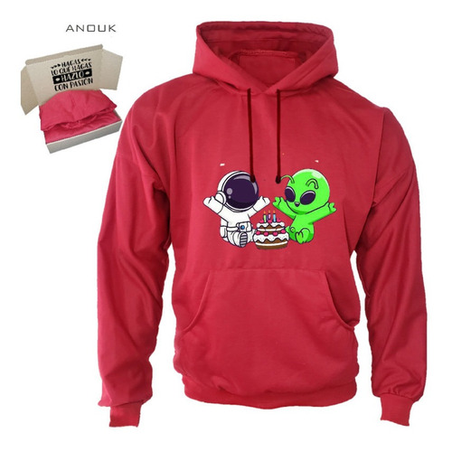 Imagen 4 de 10 de Buzo Hoodie Personalizado Saco Astronauta Y Alien Unisex
